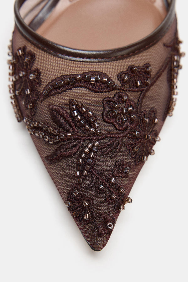 CHAUSSURES À TALONS EN MESH BRILLANTES